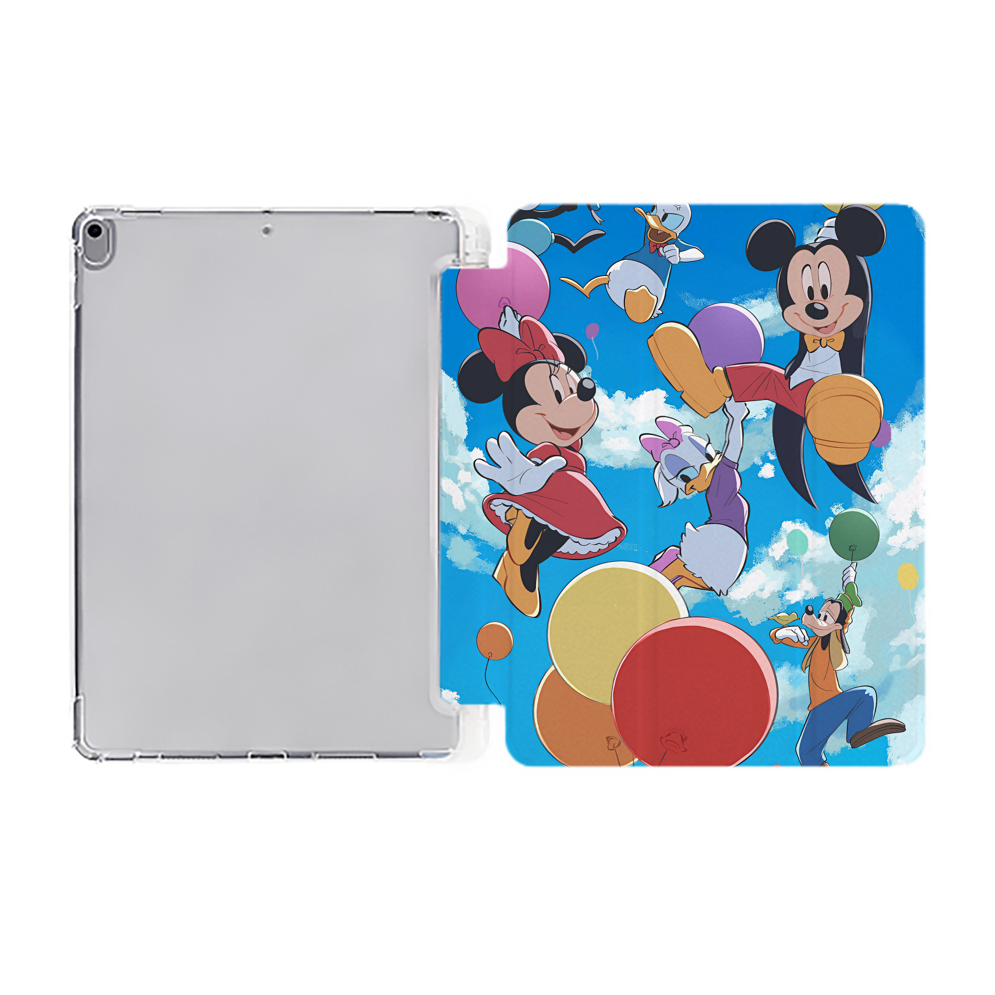 （画像用） ミッキーマウス Mickey Mouse IPad ケース ペン収納付き 三つ折りスタンド PUレザー×シリコン 対応機種9.5/10.5/10.9インチ